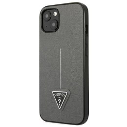 Guess Saffiano Triangle Logo Case - Cover for iPhone 13 mini (Silver)