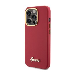 Guess Silicone Script Metal Logo & Frame - iPhone 15 Pro Case (magenta)