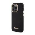 Guess Silicone Script Metal Logo & Frame - iPhone 15 Pro Max Case (black)