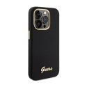 Guess Silicone Script Metal Logo & Frame - iPhone 15 Pro Max Case (black)