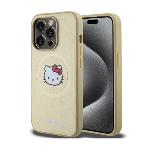 Hello Kitty Leather Kitty Head MagSafe - Case for iPhone 15 Pro (Gold)