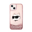 Karl Lagerfeld Liquid Glitter NFT Choupette Head - Case for iPhone 14 Plus (Pink)