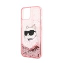 Karl Lagerfeld Liquid Glitter NFT Choupette Head - Case for iPhone 14 Plus (Pink)