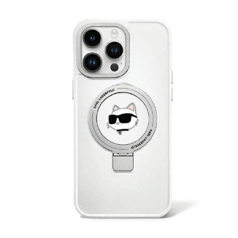 Karl Lagerfeld Ring Stand Choupette Head MagSafe - iPhone 15 Plus Case (white)