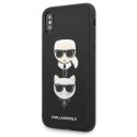 Karl Lagerfeld Saffiano Karl & Choupette Heads - Case for iPhone Xs / X (Black)