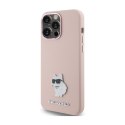 Karl Lagerfeld Silicone Choupette Metal Pin - iPhone 15 Pro Max Case (pink)