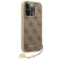 Guess 4G Charms Collection - Case for iPhone 14 Pro Max (Brown)