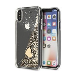 Guess Liquid Glitter Charms - Case for iPhone Xs / X (Gold)