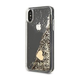 Guess Liquid Glitter Charms - Case for iPhone Xs / X (Gold)