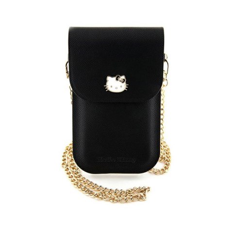 Hello Kitty Leather Metal Logo Chain - Phone crossbody bag (black)