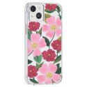 Rifle Paper Clear - Case decorated in gold for iPhone 14 Plus (Rose Garden)