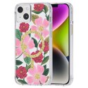 Rifle Paper Clear MagSafe - Case decorated in gold for iphone 14 Plus (Rose Garden)