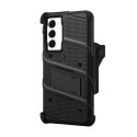 ZIZO BOLT Series - Armoured case for Samsung Galaxy S23+ with 9H glass for screen + holder with stand (Black)