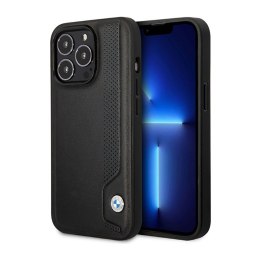 BMW Leather Blue Dots - Case for iPhone 14 Pro Max (Black)