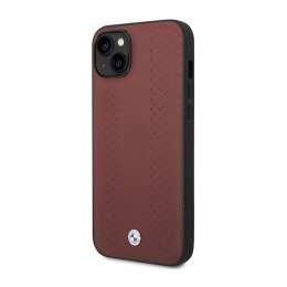 BMW Leather Diamond Pattern - Case for iPhone 14 (Burgundian)