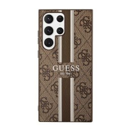 Guess 4G Printed Stripe - Case for Samsung Galaxy S23 Ultra (Brown)