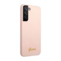 Guess Silicone Script Metal Logo - Case for Samsung Galaxy S23 (Pink)