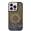 Karl Lagerfeld Liquid Glitter Round RSG Logo Case - Case for iPhone 14 Pro (Black)