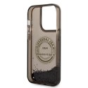 Karl Lagerfeld Liquid Glitter Round RSG Logo Case - Case for iPhone 14 Pro (Black)