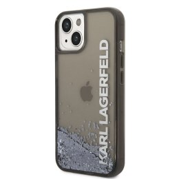 Karl Lagerfeld Liquid Glitter Translucent Elongated Logo Case - Case for iPhone 14 Plus (Black)