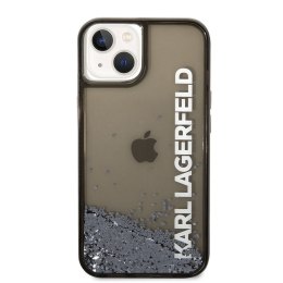 Karl Lagerfeld Liquid Glitter Translucent Elongated Logo Case - Case for iPhone 14 Plus (Black)