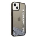 Karl Lagerfeld Liquid Glitter Translucent Elongated Logo Case - Case for iPhone 14 Plus (Black)