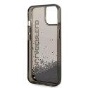 Karl Lagerfeld Liquid Glitter Translucent Elongated Logo Case - Case for iPhone 14 Plus (Black)