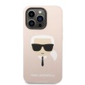 Karl Lagerfeld Silicone Ikonik Karl's Head MagSafe - Case for iPhone 14 Pro (Pink)