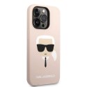 Karl Lagerfeld Silicone Ikonik Karl's Head MagSafe - Case for iPhone 14 Pro (Pink)