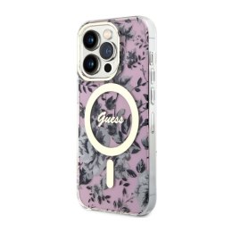 Guess Flower MagSafe - Case for iPhone 14 Pro (Pink)