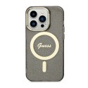 Guess Glitter Gold MagSafe - Case for iPhone 14 Pro Max (Black)