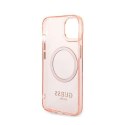 Guess Gold Outline Translucent MagSafe - Case for iPhone 14 Plus (Pink)