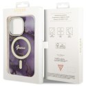 Guess Golden Marble MagSafe - Case for iPhone 14 Pro Max (Purple)