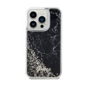 Guess Liquid Glitter Marble - Case for iPhone 14 Pro (Black)