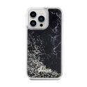 Guess Liquid Glitter Marble - Case for iPhone 14 Pro Max (Black)