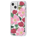 Rifle Paper Clear - Case decorated in gold for iPhone 14 / iPhone 13 (Rose Garden)