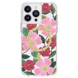Rifle Paper Clear MagSafe - Case decorated in gold for iPhone 14 Pro Max (Rose Garden)
