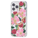 Rifle Paper Clear MagSafe - Case decorated in gold for iPhone 14 Pro Max (Rose Garden)