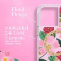 Rifle Paper Clear MagSafe - Case decorated in gold for iPhone 14 Pro Max (Rose Garden)