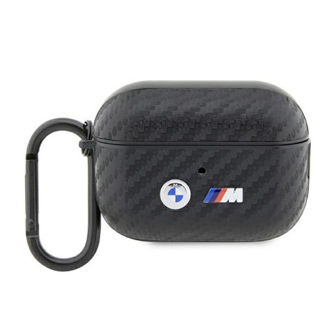 BMW Carbon Double Metal Logo - Case for Apple AirPods Pro 2 (Black)