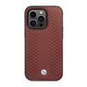 BMW Leather Diamond Pattern - Case for iPhone 14 Pro (Burgundian)