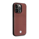 BMW Leather Diamond Pattern - Case for iPhone 14 Pro (Burgundian)