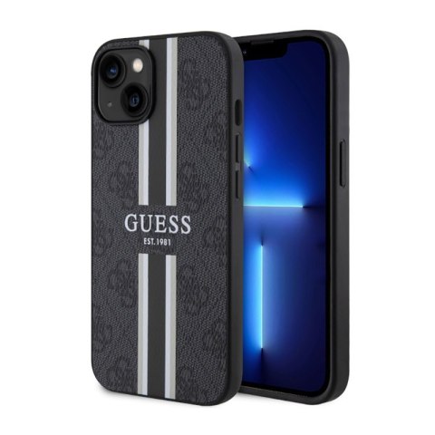 Guess 4G Printed Stripes MagSafe - Case for iPhone 14 Plus (Black)