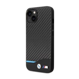 BMW Leather Carbon Blue Line - Case for iPhone 13 (Black)