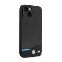 BMW Leather Carbon Blue Line - Case for iPhone 13 (Black)