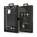 BMW Leather Carbon Blue Line - Case for iPhone 13 (Black)