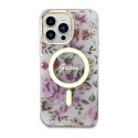 Guess Flower MagSafe - Case for iPhone 14 Pro (Transparent)