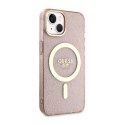 Guess Glitter Gold MagSafe - Case for iPhone 14 Plus (Pink)