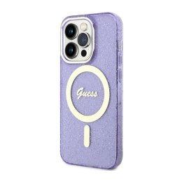 Guess Glitter Gold MagSafe - Case for iPhone 14 Pro (Purple)