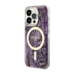 Guess Leopard MagSafe - Case for iPhone 14 Pro (Pink)
